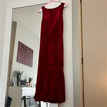 Midi Velvet Dress | Color: Red | Size: 0