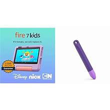 Fire 7 Kids Tablet (16GB, Purple) + Kids Stylus