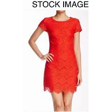 Laundry By Shelli Segal Dresses | Laundry By Shelli Segal Red Crochet Lace Mini Dress | Color: Red | Size: 10