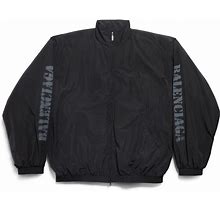 Balenciaga Stencil Type Tracksuit Jacket - Black - Men's - M - Cotton & Polyamide