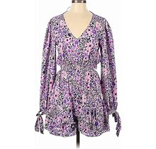 Boohoo Casual Dress - Mini Plunge Long Sleeves: Purple Dresses - Women's Size 6