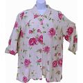 Dress Barn Tops | Newtags Dress Barn Shacket Floral Roses Blouse Plus-3X Rayon/Cotton Beige Pink | Color: Pink/Tan | Size: 3X