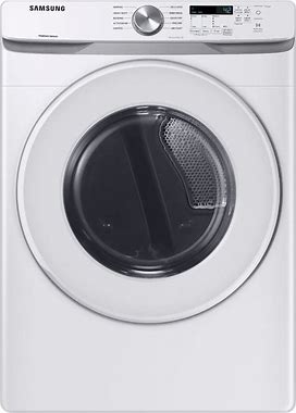 Samsung - 7.5 Cu. Ft. Stackable Electric Dryer With Sensor Dry - White