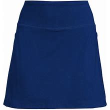 Women's Petite Active High Impact High Rise Flat Front Skorts - Lands' End - Blue - S