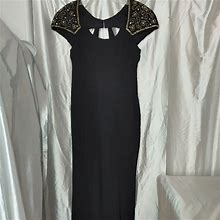 Night Way Collections Dresses | Vintage Night Way Collections Beaded Formal Black Dress 10 | Color: Black/Gold | Size: 10