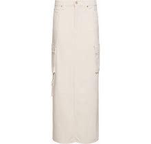 Mother Women The Fun Dip Cargo Long Skirt White 30