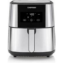 Chefman 8-Qt. Turbofry Stainless Steel Air Fryer With Basket Divider, Multicolor