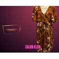 CALVIN KLEIN Womens Fully Lined Flutter Sleeve Faux Wrap Dress 14