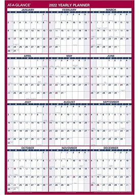2022 Erasable Calendar, Dry Erase Wall Planner By AT-A-GLANCE, 48" X 32", Jumbo, Vertical/Horizontal, Reversible (PM32628)