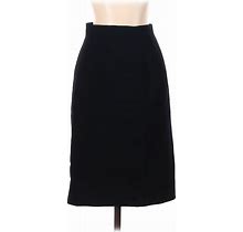 Jones New York Wool Skirt: Black Solid Bottoms - Women's Size 4 Petite
