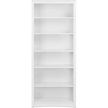 Prepac 31.5" 6-Shelf Composite Wood Home Office Standard Bookcase - White