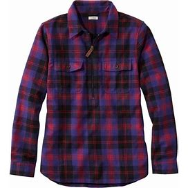 L.L.Bean | Women's Scotch Plaid Flannel Shirt, Quarter-Zip Angus Extra Large