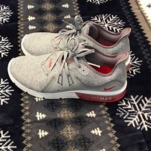Nike Shoes | Nike Air Max Fly Knit Sneakers | Color: Gray/Red | Size: 8