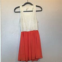 Francesca's Collections Dresses | Francescas Coral White Crochet Dress | Color: Orange/Red | Size: M