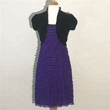 Speechless Dresses | Speechless Juniors Dress 16 Black Purple Ruffled | Color: Black/Purple | Size: 16