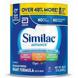 Similac Advance Infant Formula With Iron Powder 30.8-Oz Value Can