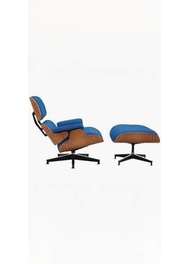 Eames Lounge Chair And Ottoman, Ultramarine/Turquoise, Tall At Design Within Reach