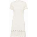 Prada - Crochet Cotton Mini Dress - Women - Cotton - 38 - Neutrals