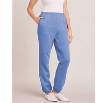 Blair Better-Than-Basic Elastic-Waist Fleece Pants - Blue - 3XL - Womens