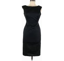 Coast Casual Dress - Sheath Boatneck Sleeveless: Black Solid Dresses - Women's Size 8