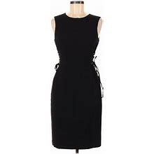 Calvin Klein Dresses | Calvin Klein Black Lace Up Sides Sleeveless Cocktail Scoop Neck Dress Size 6 | Color: Black | Size: 6