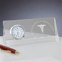 Personalized Crystal Desk Clock - Medical Professional
