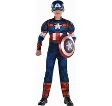 Kids Kids' Captain America Muscle Costume - Marvel Size M Halloween