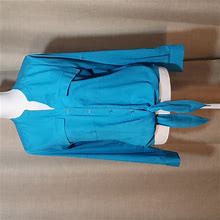 Calvin Klein Tops | Calvin Klein Blouse Long Sleeves Size Small | Color: Blue | Size: S