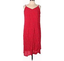 Gap Casual Dress - Shift V-Neck Sleeveless: Red Polka Dots Dresses - Women's Size Large