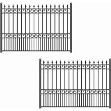2-Panel Fence Kit - Prague Design - 8 ft. X 5 ft. Each Security Fence Panels Steel Fence Kit