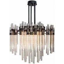 Everly Quinn Light Crystal Tiered LED Chandelier Metal In Gray | 28 H X 32 W X 32 D In | Wayfair 9D0e034970144606c8c53d1445476f27
