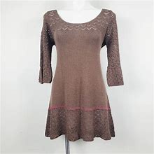 Free People Dresses | Free People | Brown Crochet Knit Dress | Color: Brown | Size: L