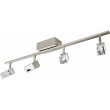 Cantil, 4-LED Track Light, Matte Nickel Finish, Clear Acrylic Shade, Track Lighting, By Eglo
