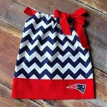 NE Patriots Dress - Newborn Baby Toddler Girls Pillowcase Dress Infant Child New England Patriots Outfit Pats Navy Blue Red