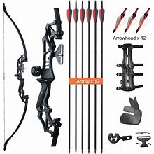 Archery 53" Beginner Recurve Bow And Arrow Set Right Hand Bow For Outdoor Sports Shooting 20/30/40/55Lbs 55Lbs / Red