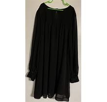 H & M Woman Dress Size 4 Black In Sheer Long Sleeves