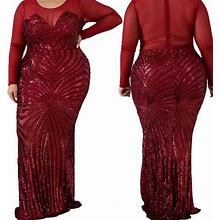 Fashion Nova Dresses | Long Plus Size Maxi Dress/Gown New | Color: Red | Size: 2X