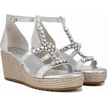Naturalizer Women's Serena Espadrille Wedge Sandals (Silver Leather) - Size 8.5 m