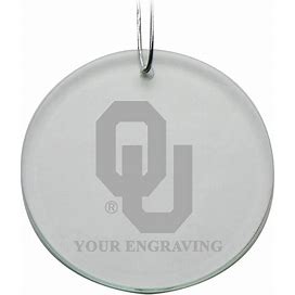 Oklahoma Sooners Round Crystal Personalized Ornament Size:No Size