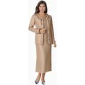 Roaman's Women's Plus Size Pleated Jacket Dress - 20 W, Beige
