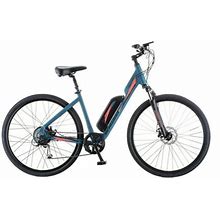 Schwinn 700C Armature Unisex Electric Bike For Adults, Blue, Medium Frame, Comfortable Ebike