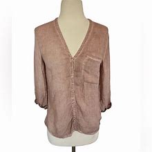 Yfb Clothing Tops | Yfb Clothing Vintage Rose Button Up Blouse Size Xs Rayon | Color: Cream/Tan | Size: Xs