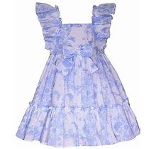 Bonnie Jean Toddler Girls Sleeveless Flutter Sleeve A-Line Dress | Blue | Regular 2T | Dresses A-Line Dresses | Easter Fashion