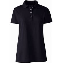 Lands' End Women's Blue School Uniform Plus Short Sleeve Polyester Polo Shirt - - - 4X