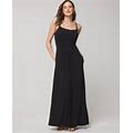 Women's Soft Jersey Shirred Bodice Maxi Bra Dress In Black Size Large | Soma