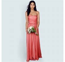J Crew Size P0 Arabelle Long Dress Silk Chiffon 41585 Formal Gown Prom