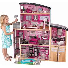Kidkraft Sparkle Mansion Wooden Dollhouse With Lights & Sounds And 30 Accessories, Pink