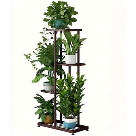1Pc, Plant Stand Metal 4 Tier 5 Potted Multiple Flower Pot Holder Shelf Indoor Outdoor Planter Display Shelving Unit For Patio,Handpicked,Temu