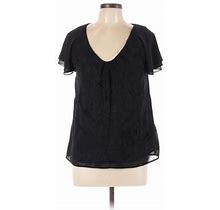 Marks & Spencer Short Sleeve Blouse: Black Tops - Women's Size 10