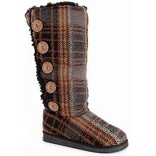Muk Luks Womens Malena Flat Heel Slouch Boots | Black | Regular 9 | Boots Slouch Boots | Faux Fur Lined|Memory Foam